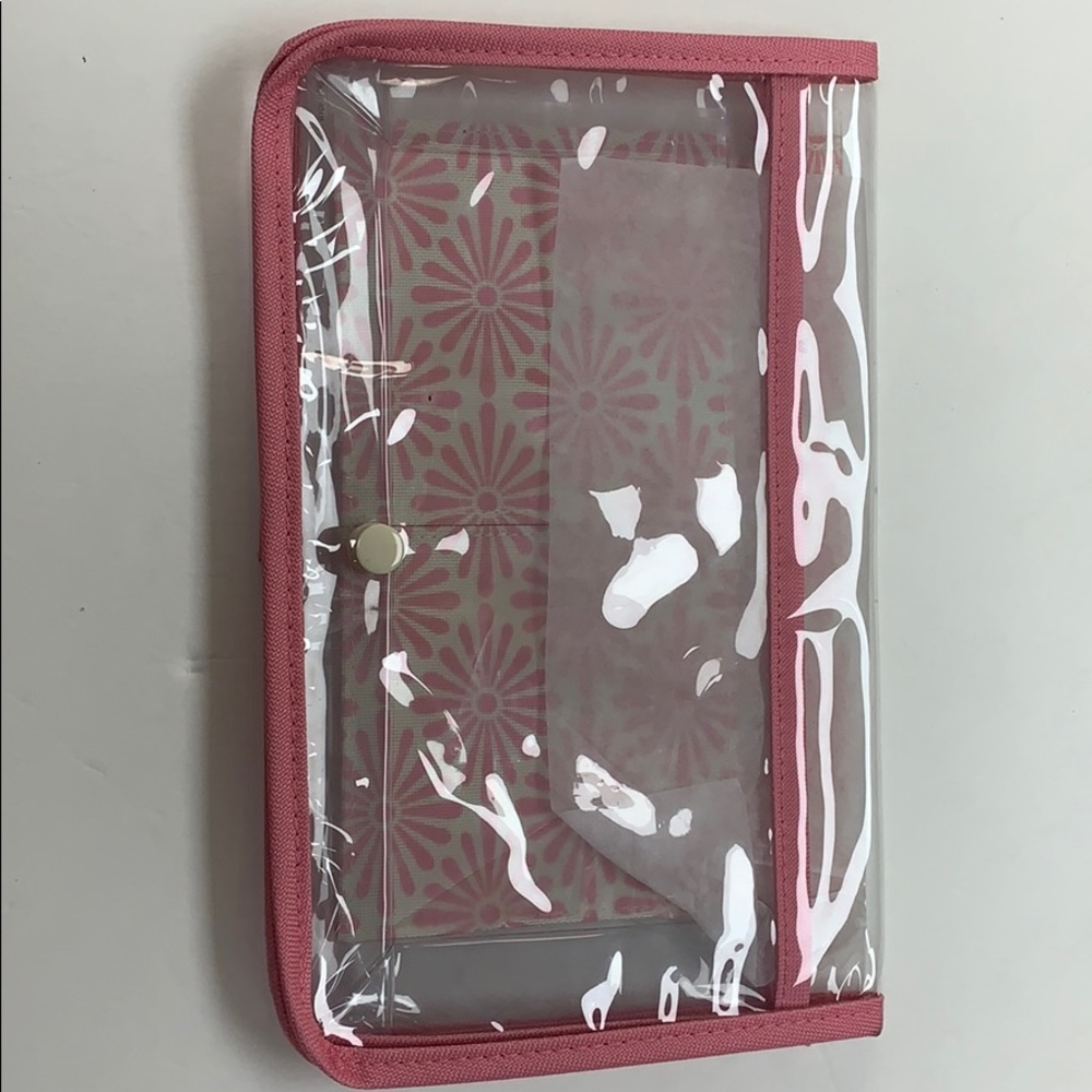 Pink and clear makeup bag with small liner bag